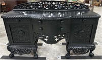 Antique Gothic Jacobean Painted Sideboard