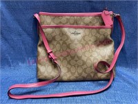 Coach purse - brown & pink leather
