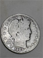 1908S Barber Half Dollar