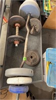 Curling bar with weights