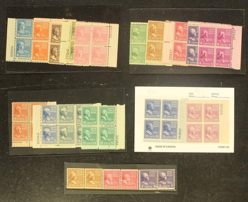 US Stamps Presidential Mint NH selection, CV $94