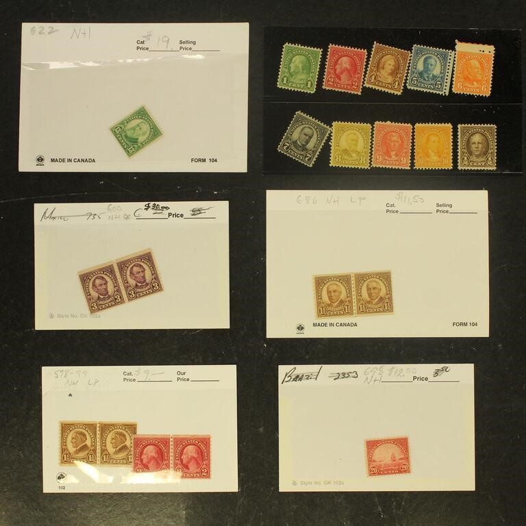 US Stamps 1922-1931 Definitive Series Mint, CV $90