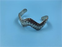 Sterling silver cuff bracelet with snake skin desi