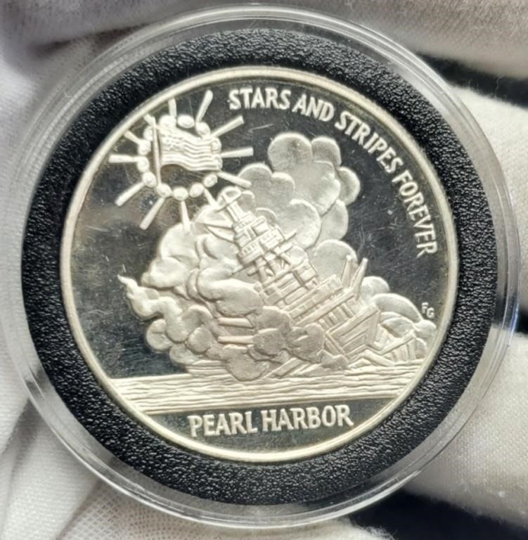 1 Troy Oz. Silver Round "Pearl Harbor"
