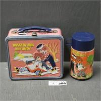 Raggedy Anne & Andy Metal Lunch Box & Thermos