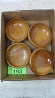 (4) Turned Wood Bowls