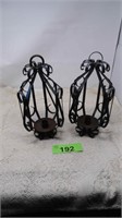 (2) Metal Hanging Candlestick Holder