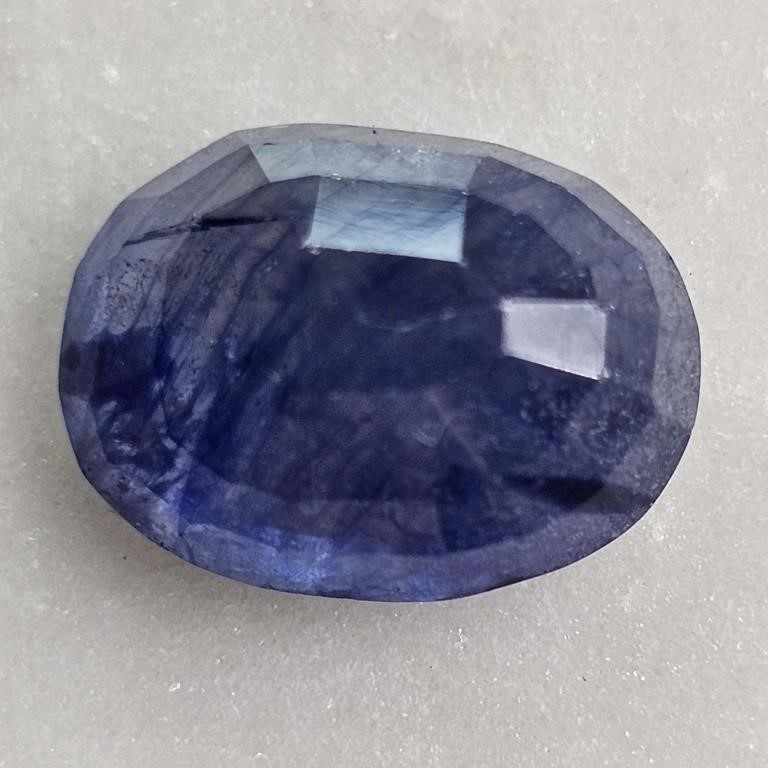 CERT 6.80 Ct Faceted Madagascar Blue Sapphire, Ova