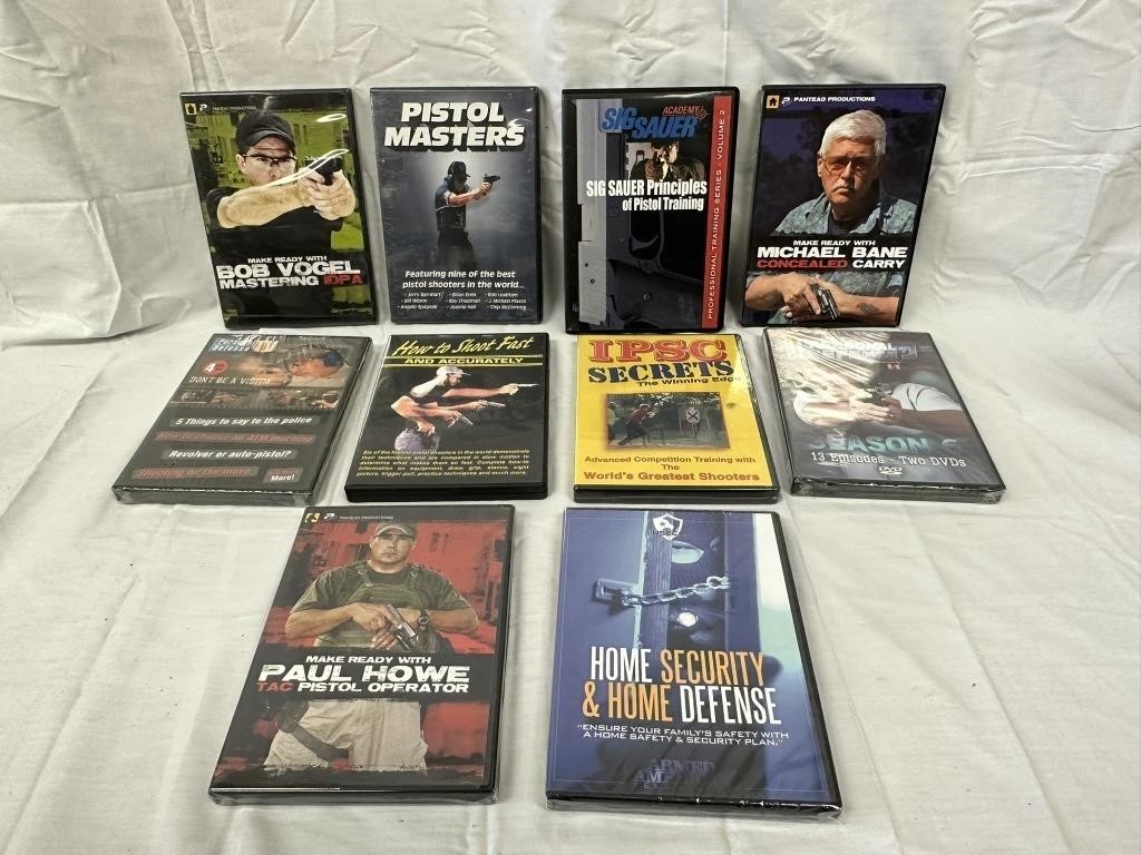 10 Gun DVD's on Shooting, Self Defense & Much More