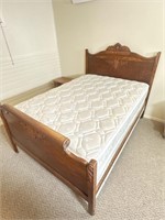 Antique solid wood headboard/footboard with