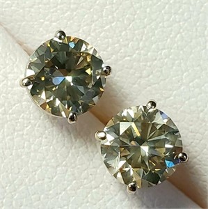$23500 14K  Natural Diamond (2.01Ct,Si,J-K) Earrin