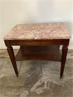 Antique marble top table 26 in x 18 in x 24 in