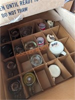Misc. canning jars and mug box lot