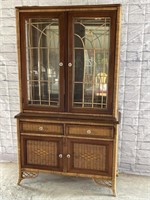 Mid Century Wicker China Cabinet by Lexington.