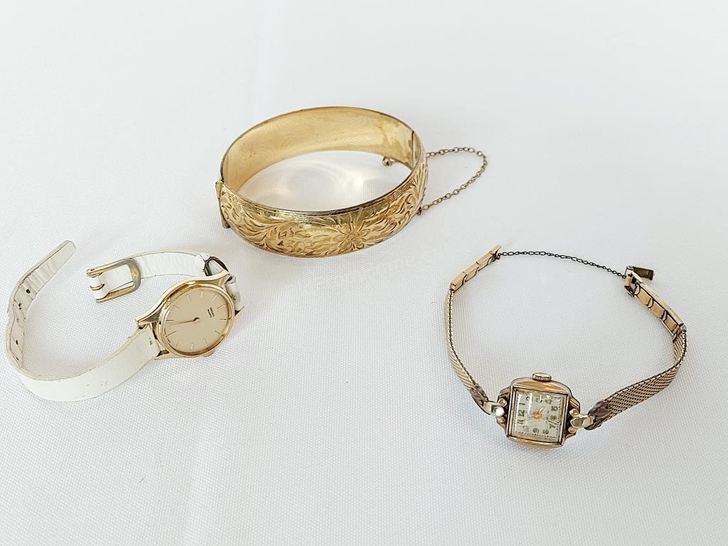 LADIES WATCHES + GOLD FILLED BRACELET