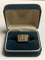 Josten's Initial Ring Engraved with White Stone