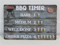 12"x 8" Metal BBQ Timer Sign