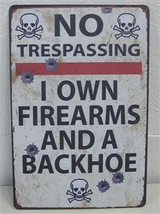 12"x 8" No Trespassing Metal Sign