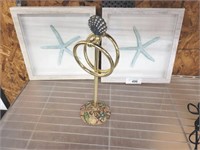 STARFISH FRAMED 3D ART AND SHELL TOWEL RING