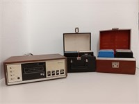 Sanyo 8 track player and group 8 track tapes