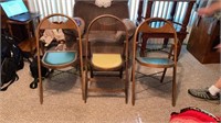 Three Bentwood Folding Chairs
