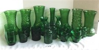 24 pcs. Emerald Green Glass Vases