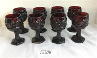 8 pcs. Ruby Red AVON Cranberry Glass Goblets