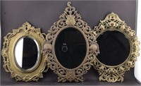 3 Ornate Brass Mirrors
