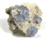 Blue Fluorite on Calcite