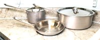 All Clad Lidded Pots and Saute Pan