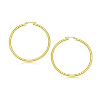 10k Gold Polished Hoop Earrings 30mm