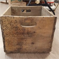 1950s Wooden Dairies Deposit Case, Metal Strapping