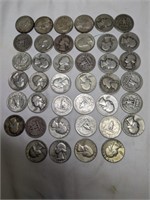 1 Roll of 40 Washington Silver Quarters