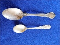 P729- (2) Antique Silver Spoons 26.88 Grams