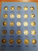 Partial Blue Book Mercury Dimes (70 coins)
