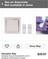 Plug-in Doorbell Kit w/2 Wireless Push Buttons