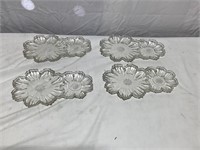 Glass flower snack plates