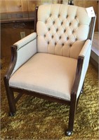 Paoli Tan cloth executive style chair button back