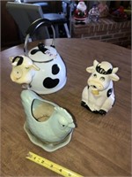 Holstein Water Kettle ~ Creamer & Hen Planter