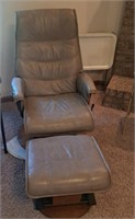 Leather Avantglide Glider Chair & ottoman