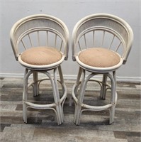 Pair of swivel bar stools, 
40.5"h.