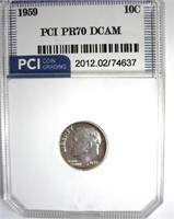 1959 Dime PR70 DCAM LISTS $600 IN 69DC