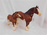Breyer Clydesdale horse mare & foal Dempsey &