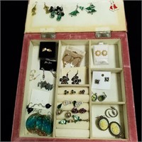 Costume Earrings in Velvet Case