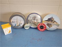 COLLECTOR TINS & TOBBACO CONTAINER 6 PIECES