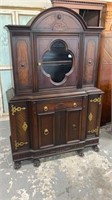 Walnut Claw Foot Dome Top China Cabinet