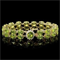 14k Gold 43.00ct Peridot & 0.60ct Diamond Bracelet