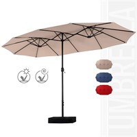 PHI VILLA 15ft Large Patio Umbrella Double-Sided O
