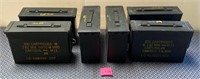 W - LOT OF 6 EMPTY AMMUNITION BOXES (Q134)