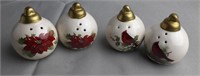 Vtg Red Bird and Flower Salt and Pepper Shakers